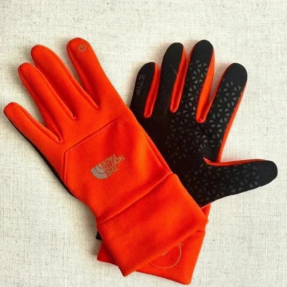 The North Face E-Tip Unisex Orange Gloves Size M - Picture 1 of 7